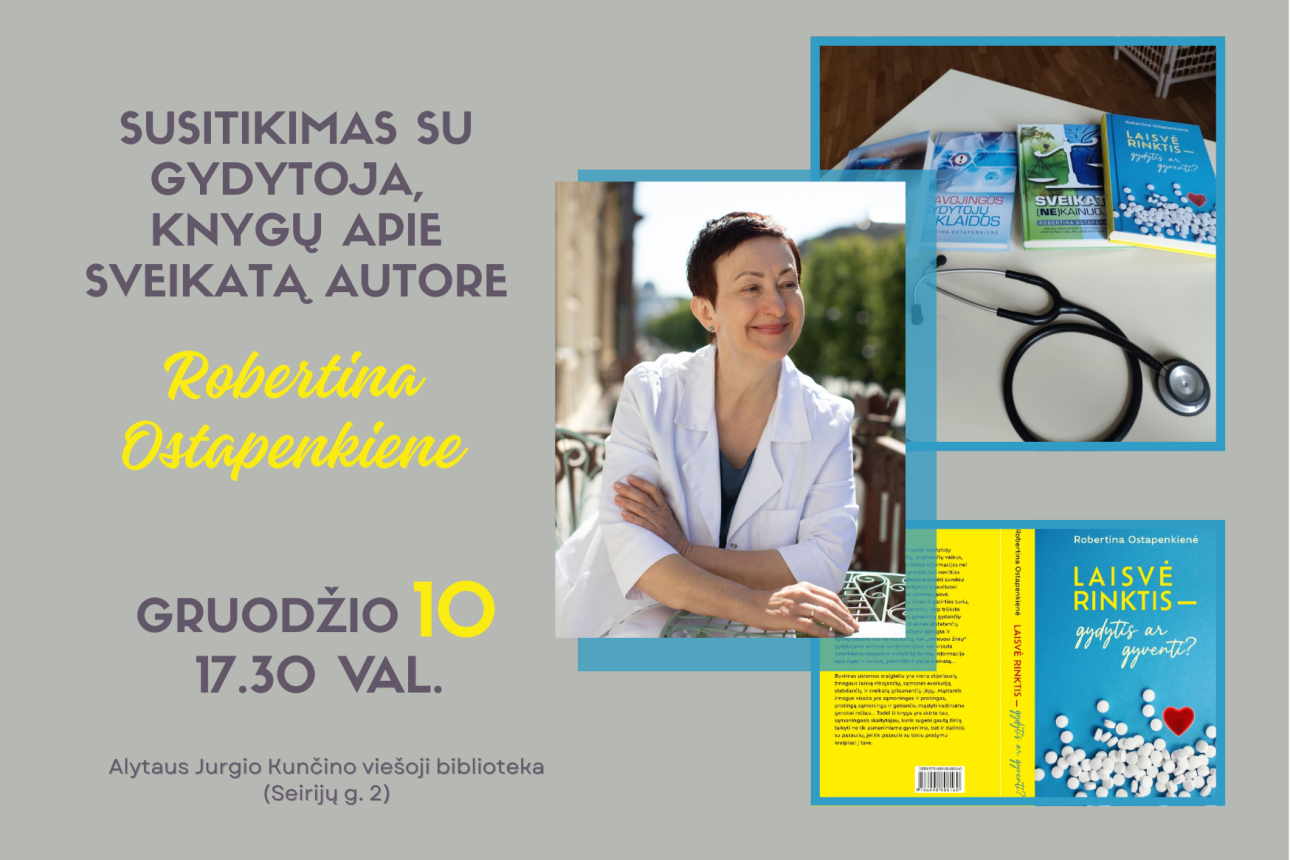 Susitikimas su gydytoja, knygų apie sveikatą autore Robertina Ostapenkiene